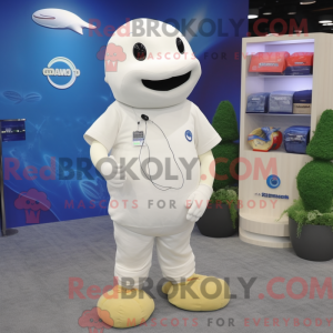 Cream Beluga Whale maskot...