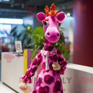 Máscara de girafa magenta...
