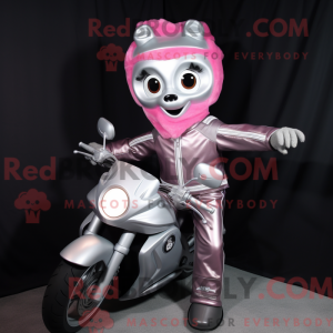 Sølv Pink maskot kostume...