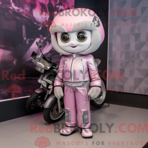 Zilverroze mascottekostuum...