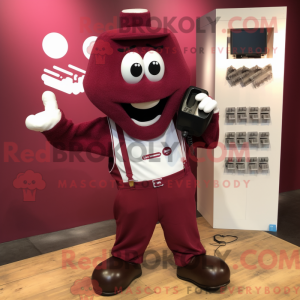 Maroon Phone mascot costume...