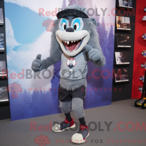 Grå vampyr maskot kostume...