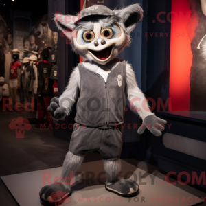 Grå vampyr maskot kostume...