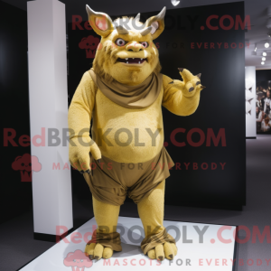 Gold Ogre-maskotdraktfigur...