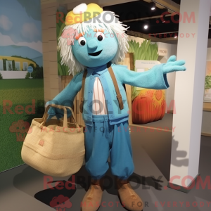 Cyan Scarecrow mascot...