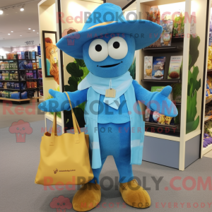 Cyan fugleskræmsel maskot...