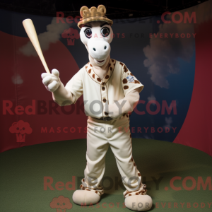Hvit Giraffe maskot...