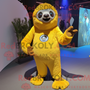 Yellow Sloth mascot costume...