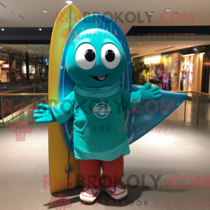 Turkis surfbræt maskot...