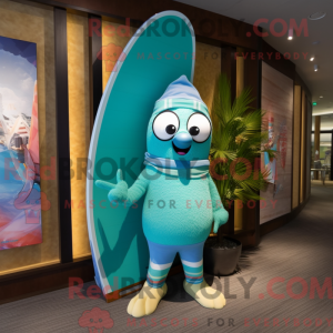Turquoise Surfboard mascot...