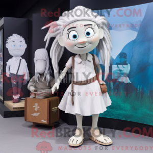 Hvid heks maskot kostume...