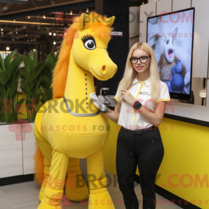 Yellow Horse mascot costume...