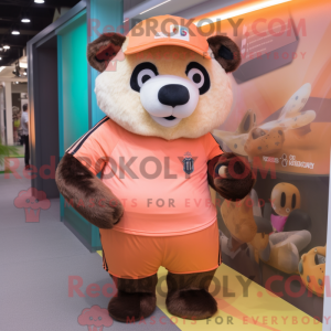 Peach Sloth Bear mascot...