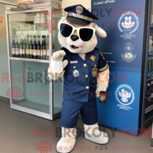 Navy Champagne maskot drakt...