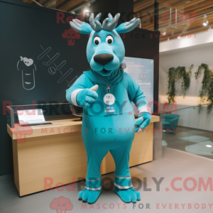 Cyan Elch Maskottchen...