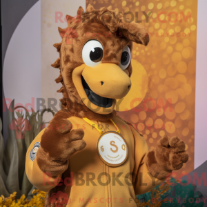 Brun søhest maskot kostume...