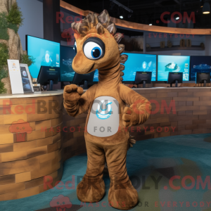 Brown Seahorse mascot...