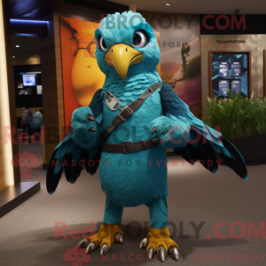 Turquoise Falcon mascot...