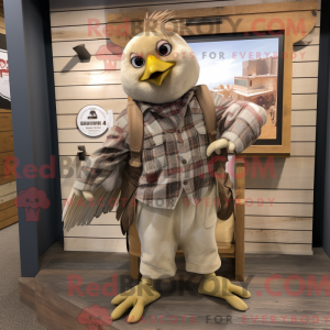 Tan Pigeon maskot kostume...