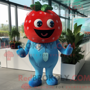 Cyan Strawberry Maskottchen...