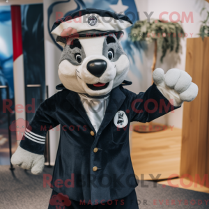 Navy Badger maskot kostume...