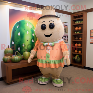 Tan Melon maskot kostume...