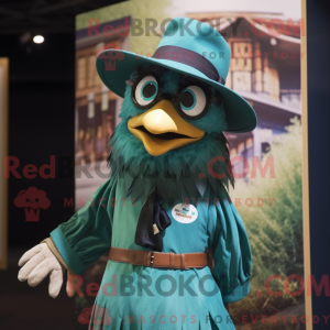 Teal Eagle-mascottekostuum...