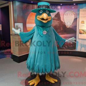 Teal Eagle-mascottekostuum...