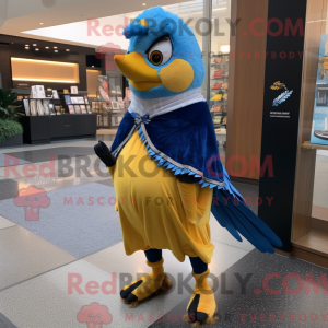 Gold Blue Jay maskot...