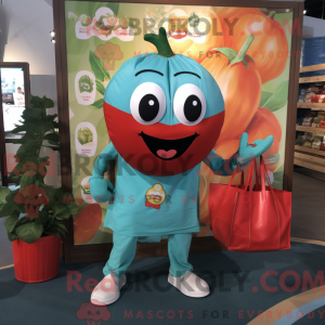 Turquoise Tomaat mascotte...
