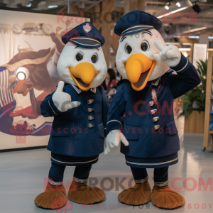 Navy Turkey mascot costume...