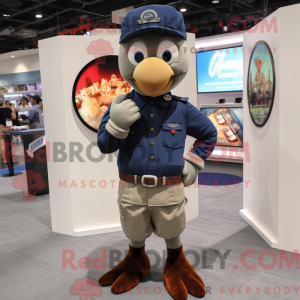 Navy Tyrkiet maskot kostume...