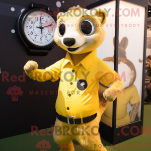 Gul Meerkat maskot kostume...