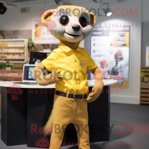 Gul Meerkat maskot kostume...