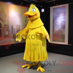 Yellow Crow mascot costume...