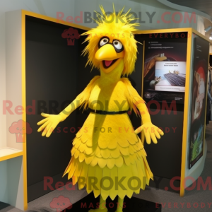 Yellow Crow mascot costume...