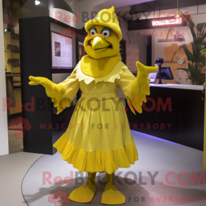 Gul kråkemaskotkostyme...