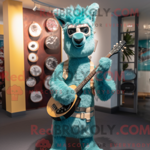 Teal Alpaca mascot costume...