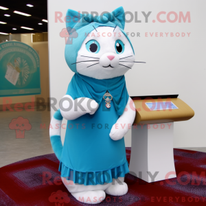 Máscara de gato ciano com...