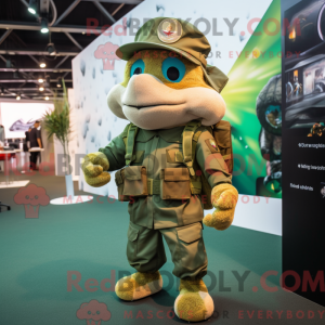 Gold Green Beret mascot...
