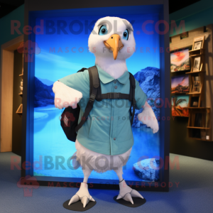 Hvit albatross maskot drakt...