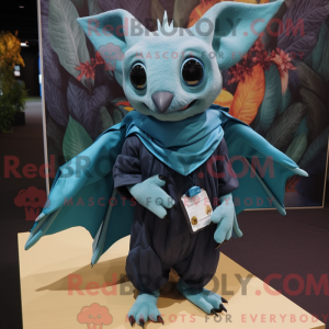 Teal Fruit Bat Maskottchen...