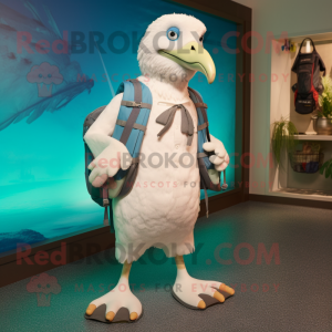 Hvit albatross maskot drakt...