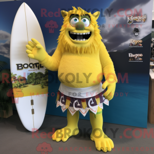 Gele Ogre mascottekostuum...