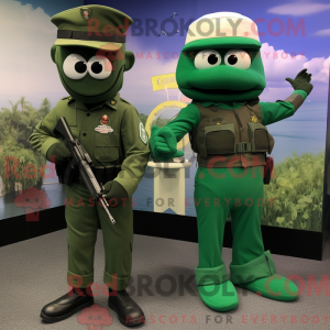 Grønn Marine Recon maskotka...