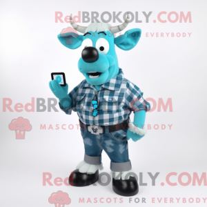Cyan Cow-maskotdraktfigur...