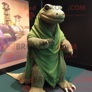 Grøn Komodo Dragon maskot...