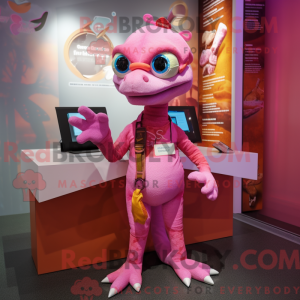 Pink Geckos maskot kostume...
