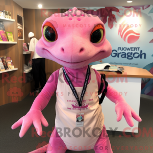 Pink Geckos maskot kostume...