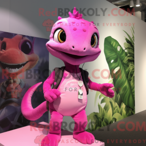 Pink Geckos maskot kostume...